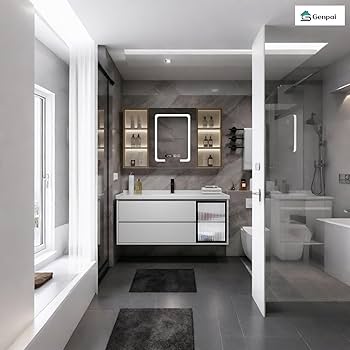 Amazon.com: Genpai 52in Grey Affordable Bathroom Vanities